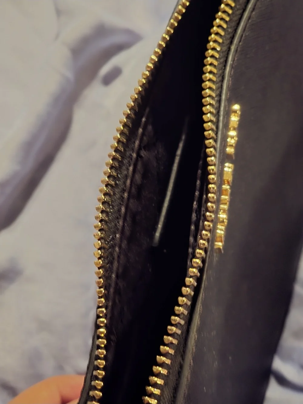 Michael Kors Black Quilted Wristlet with Gold Zip